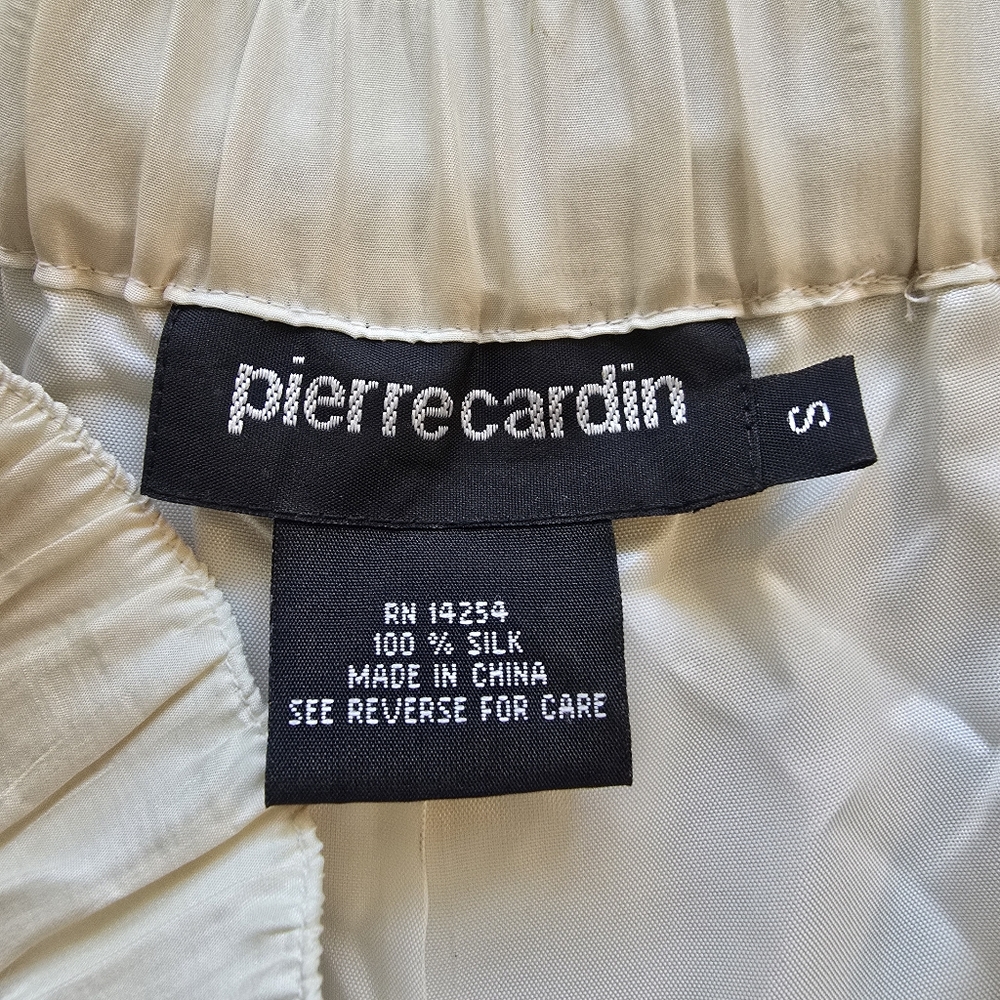 Vintage Pierre Cardin EUC Elegant Lined Ivory Wide-Leg 100% Silk Pants Sz Sm. - Picture 5 of 7